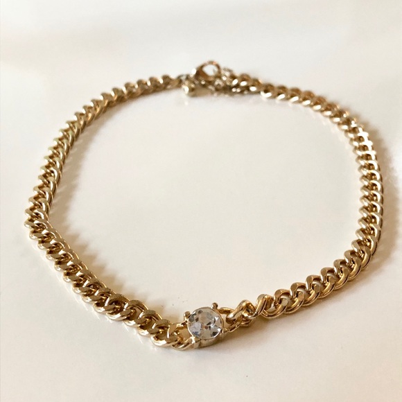🐮2/$15 Mettalic Chain Choker with Jewel - Picture 2 of 2